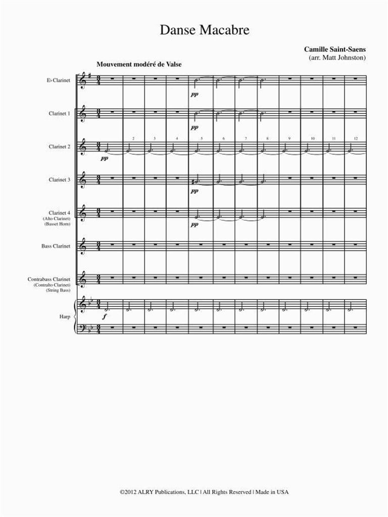 Danse Macabre For Clarinet Choir